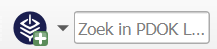 De PDOK-knop in QGIS met zoekveld.